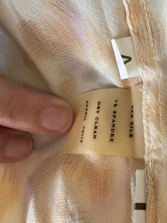 Ann Taylor Silk Blouse, Pastel Leopard Print, Short Sleeve - Picture 6 of 6